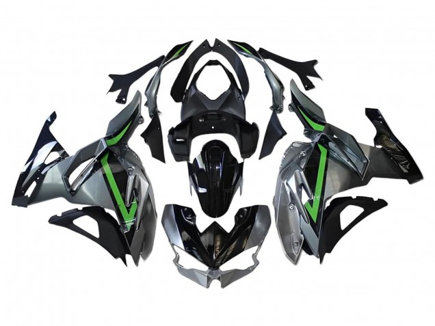 2024-2026 Kawasaki Ninja 500 EX500R Motorcycle Fairings - Grey Green Black