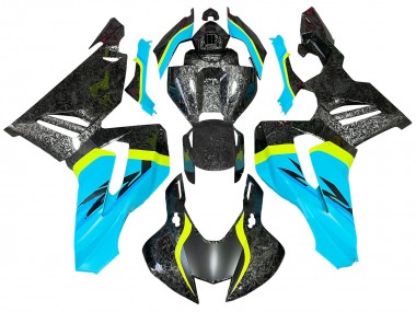 2020-2023 Honda CBR1000RR-R Motorcycle Fairings - Light Blue Yellow Black Forged Carbon Fiber