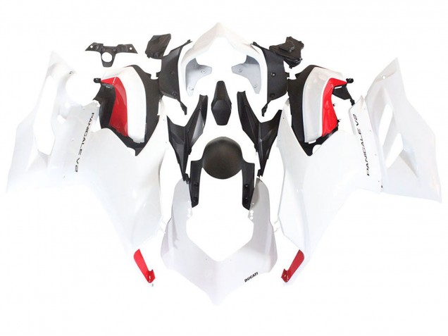 2020-2024 Ducati Panigale V2 Motorcycle Fairings - White Red Matte Black