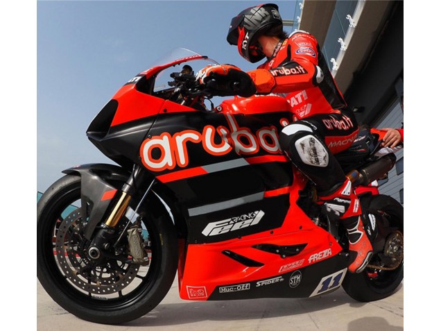 2018-2019 Ducati Panigale V4 V4S Motorcycle Fairings - Red Glossy Black Aruba 11