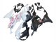 2023-2025 Kawasaki ZX6R Motorcycle Fairings - Black White with Flower