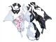 2023-2025 Kawasaki ZX6R Motorcycle Fairings - Black White with Flower