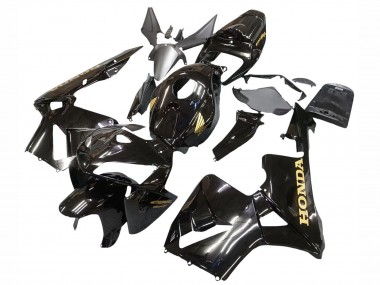 2005-2006 Honda CBR600RR Motorcycle Fairings - Black with Gold Logo