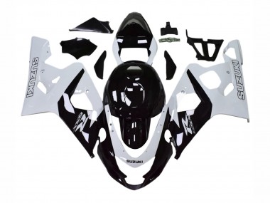 2004-2005 Suzuki GSXR 600 / GSXR 750 Motorcycle Fairings - White Black