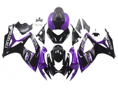 2006-2007 Suzuki GSXR 600 / GSXR 750 Motorcycle Fairing Kits - Purple Glossy Black