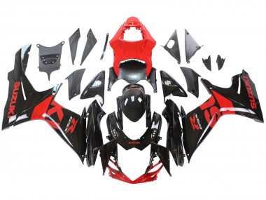 2011-2024 Suzuki GSXR 600 / GSXR 750 Motorcycle Fairing Kits - Red Glossy Black