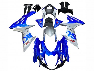 2011-2024 Suzuki GSXR 600 / GSXR 750 Motorcycle Fairings - Blue Silver Ecstar
