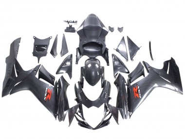 2011-2024 Suzuki GSXR 600 / GSXR 750 Motorcycle Fairings - Black Carbon Fiber Red