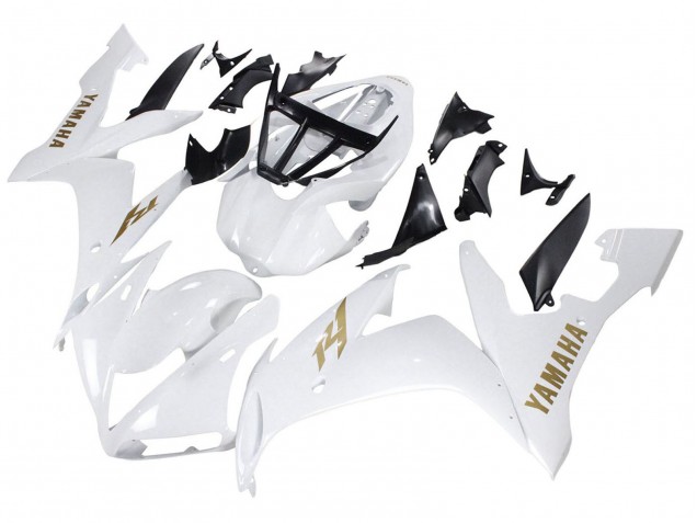 2004-2006 Yamaha YZF 1000 R1 Motorcycle Fairings - White Gold Decals