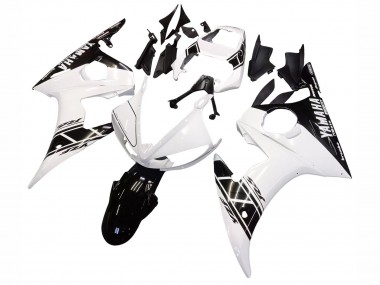 2003-2004 Yamaha YZF R6 Motorcycle Fairing - White Glossy Black