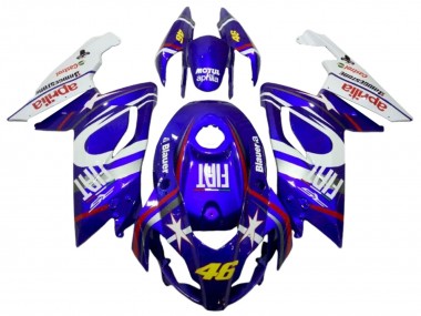 2006-2011 Aprilia RS125 Motorcycle Fairings - White Blue Fiat 46