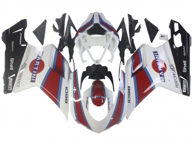 2007-2014 Ducati 1098 Motorcycle Fairings - White Red Blue Glossy Black Martini