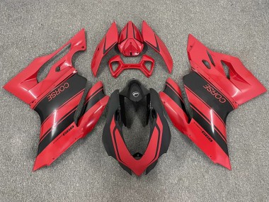 2003-2004 Ducati 999 Motorcycle Fairings - Red Glossy Black Corse