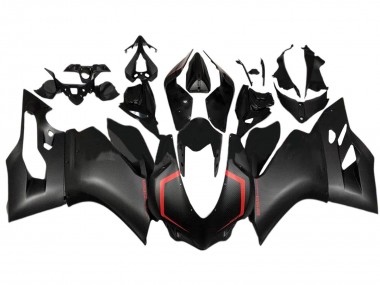 2015-2020 Ducati 1299 Motorcycle Fairings - Black Carbon Fiber Style Red