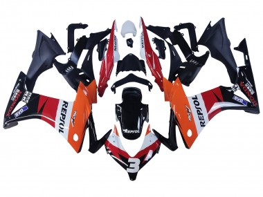 2013-2015 Honda CBR500R Motorcycle Fairings - Orange White Red Glossy Black Repsol 3