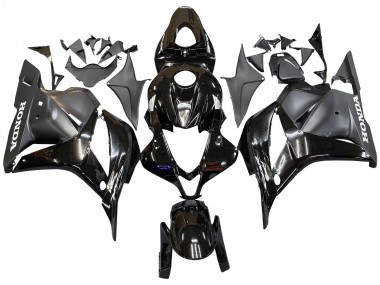 2009-2012 Honda CBR600RR Motorcycle Fairings - Glossy Black Matte Black