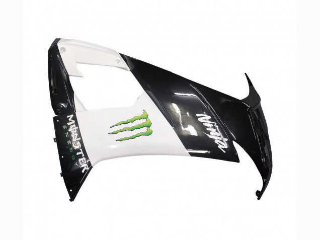2008-2010 Kawasaki ZX10R Motorcycle Fairings - Glossy Black White Green Monster Elf