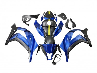 2008-2010 Kawasaki ZX10R Motorcycle Fairings - Blue Yellow Matte Black