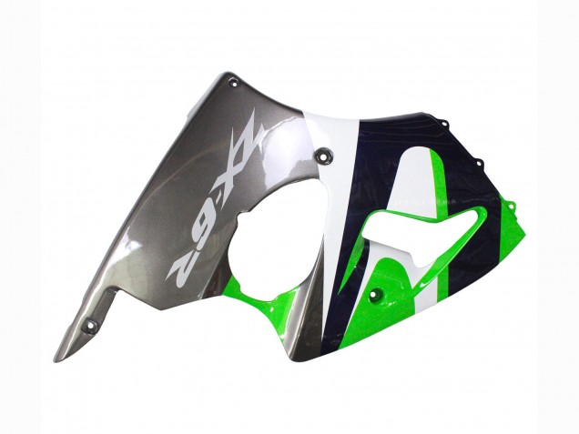 1998-1999 Kawasaki ZX6R Motorcycle Fairings - Green White Dark Blue Silver