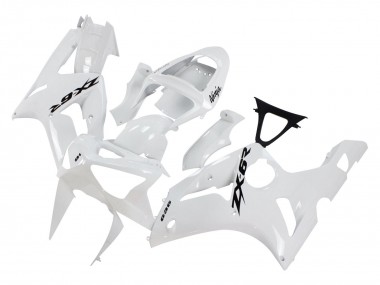 2003-2004 Kawasaki ZX6R Motorcycle Fairings - White Black Decals