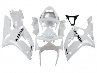 2003-2004 Kawasaki ZX6R Motorcycle Fairings - White Black Decals