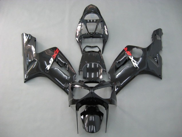 2003-2004 Kawasaki ZX6R Motorcycle Fairings - Glossy Black