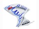 2006-2007 Suzuki GSXR 600 / GSXR 750 Motorcycle Fairings - White Blue Flame