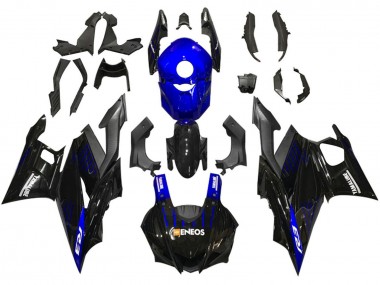 2019-2021 Yamaha YZF R3/R25 Motorcycle Fairings - Blue Black Carbon Fiber ENEOS Yamalube