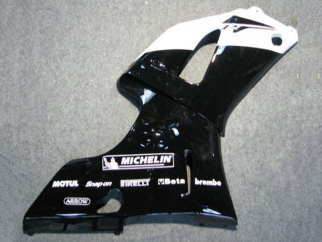 2000-2001 Yamaha YZF 1000 R1 Motorcycle Fairings - Glossy Black White Michelin