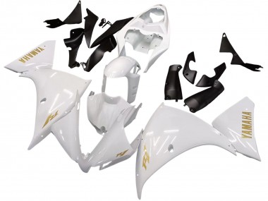 2012-2014 Yamaha YZF 1000 R1 Motorcycle Fairings - White Gold Decals