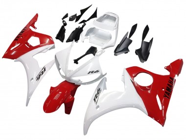 2003-2004 Yamaha YZF R6 Motorcycle Fairings - White Red