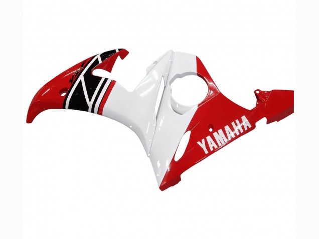 2003-2004 Yamaha YZF R6 Motorcycle Fairing - White Red Glossy Black