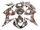 2003-2004 Yamaha YZF R6 Motorcycle Fairings - Black Red Grey Camouflage