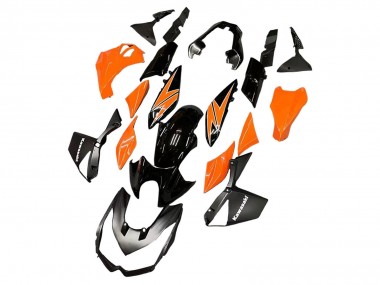 2010-2013 Kawasaki Z1000 Motorcycle Fairings - Orange Glossy Black