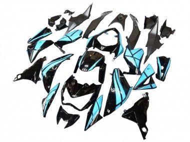 2013-2018 Kawasaki Z800 Motorcycle Fairings - Light Blue Glossy Black
