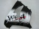 2000-2001 Kawasaki ZX9R Motorcycle Fairings - Glossy Black White West