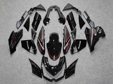 2010-2013 Kawasaki Z1000 Motorcycle Fairings - Glossy Black Red Stripe