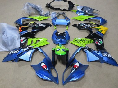 2009-2014 BMW S1000RR Motorcycle Fairings - Blue Green Black Shark