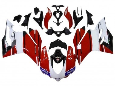 2015-2020 Ducati 959/1299 Motorcycle Fairings - White Red Blue Glossy Black Unibat Flex-Box
