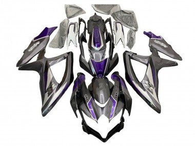 2008-2010 Suzuki GSXR 600 / GSXR 750 Motorcycle Fairings - Silver Grey Purple