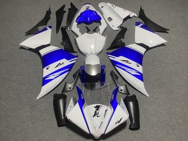 2012-2014 Yamaha YZF 1000 R1 Motorcycle Fairings - White Blue Black Silver Stripe