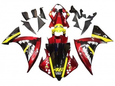 2012-2014 Yamaha YZF 1000 R1 Motorcycle Fairings - Red Yellow Black Shark