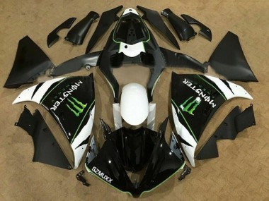 2012-2014 Yamaha YZF 1000 R1 Motorcycle Fairings - White Black Green Monster Energy SZMUXX
