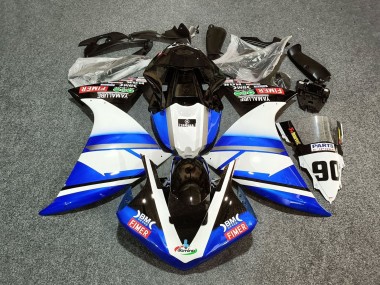 2012-2014 Yamaha YZF 1000 R1 Motorcycle Fairings - White Blue Black Fimer Yamalube 90