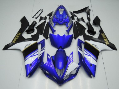 2007-2008 Yamaha YZF 1000 R1 Motorcycle Fairings - Blue White Black Gold Decal