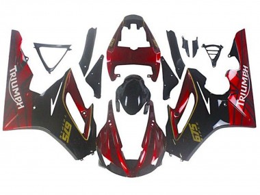 2009-2012 Triumph Daytona 675 Triple Motorcycle Fairings - Red Glossy Black