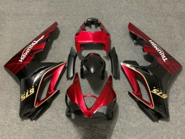 2009-2012 Triumph Daytona 675 Triple Motorcycle Fairings - Red Gold Glossy Black