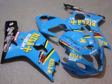 2004-2005 Suzuki GSXR 750 Motorcycle Fairings - Blue Gold Black Motul Rizla