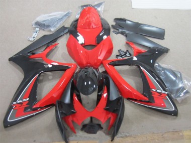 2006-2007 Suzuki GSXR 600 Motorcycle Fairings - Red Black