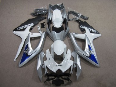 2008-2010 Suzuki GSXR 600 Motorcycle Fairings - Silver White Blue Black